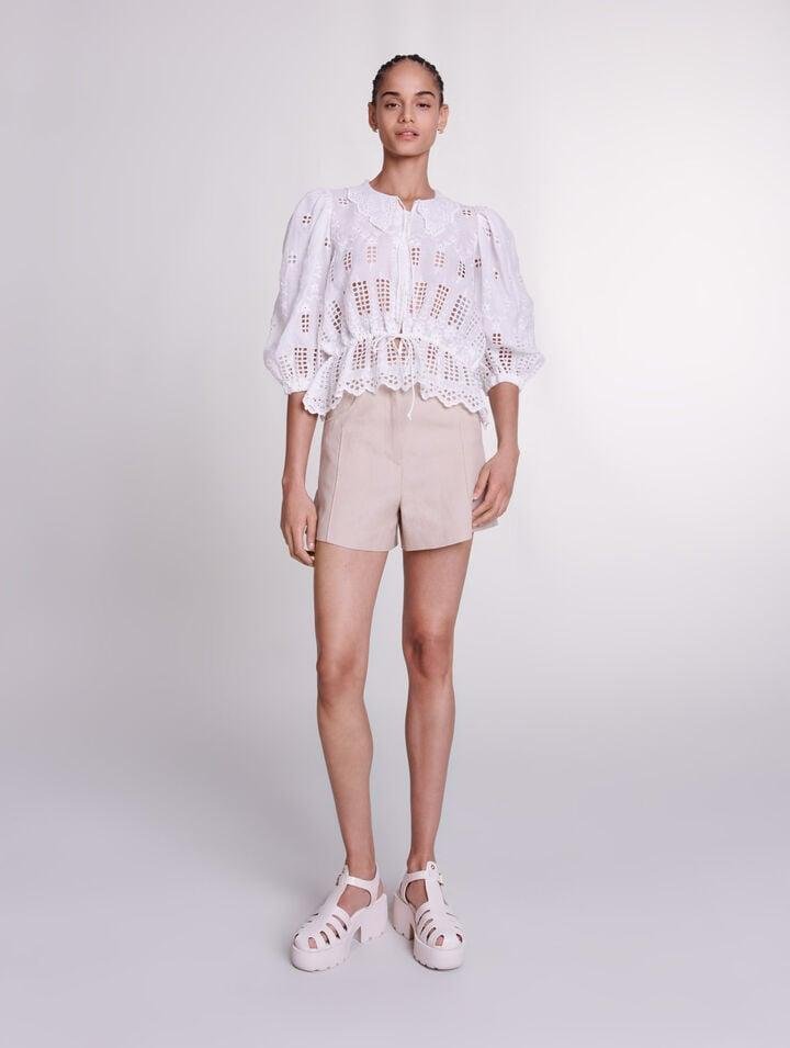 Mfpcm_ - Embroidered ramie blouse by MAJE