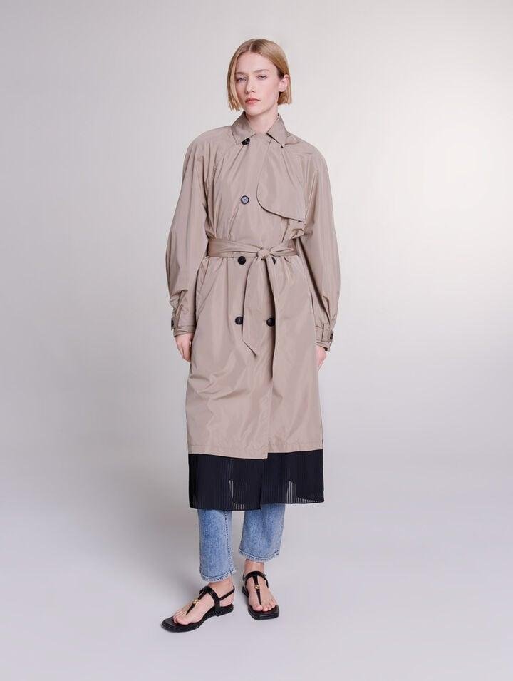 Mfpou_ - Contrast trench coat by MAJE