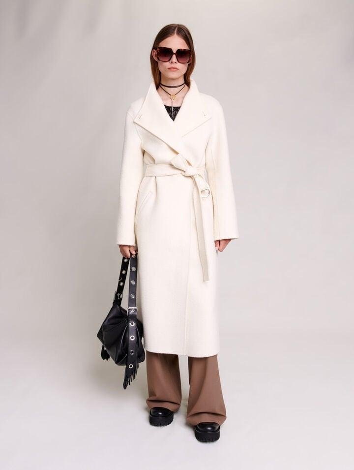 Mfpou_ - Mid-length coat with tie fastening by MAJE