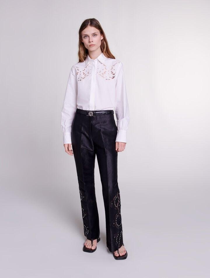 Mfppa_ - Openwork flared trousers by MAJE