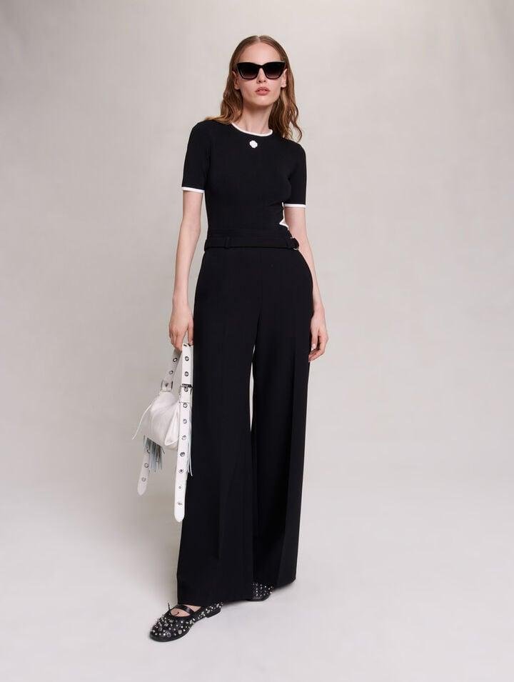 Mfppa_ - Wide belted trousers by MAJE