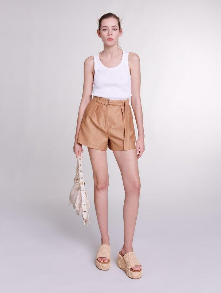 Mfpsh_U - Linen shorts by MAJE