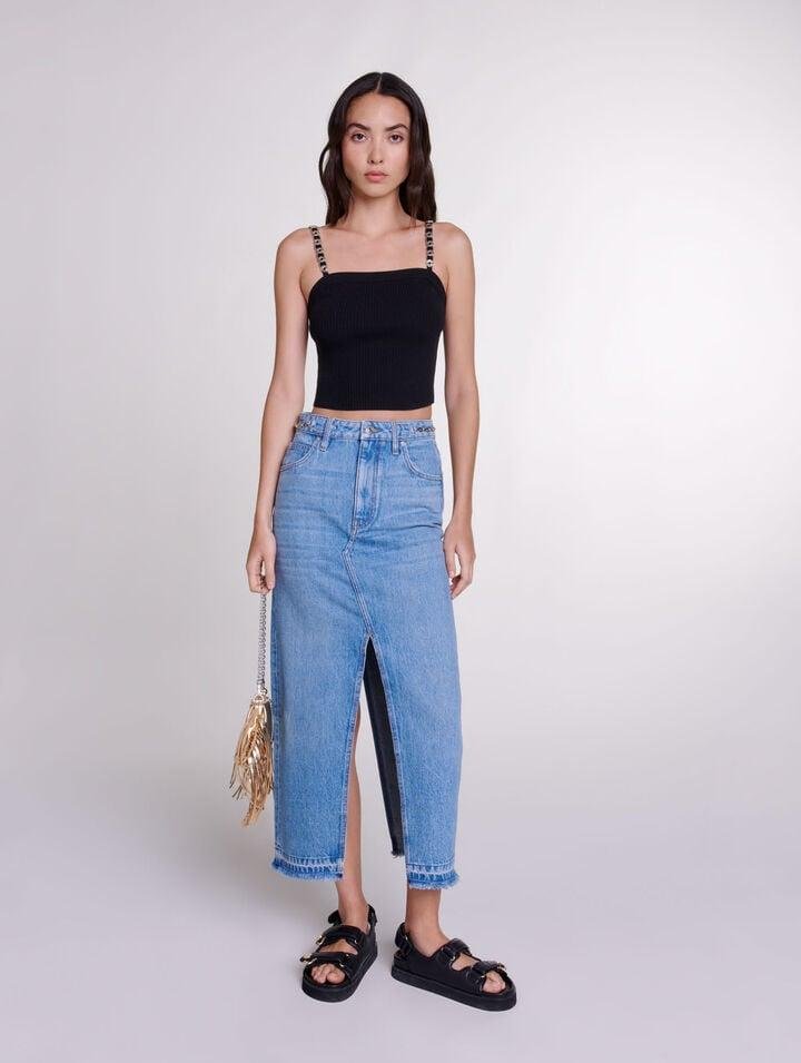 Mfpto_ - Crop top with removable straps by MAJE