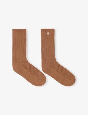 Mid-Calf Branded Knitted Socks by MAJE