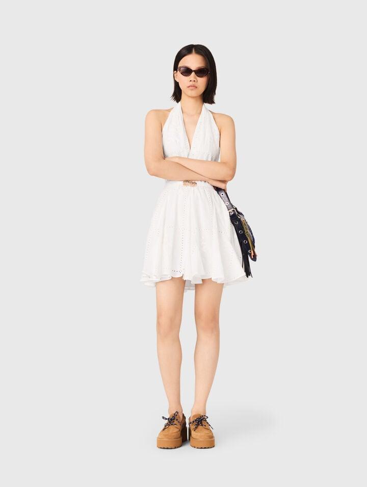 Mini embroidered backless dress by MAJE