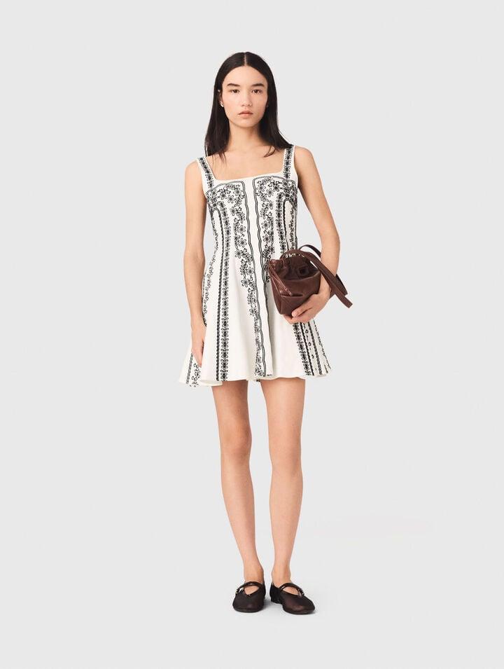 Mini embroidered strap dress by MAJE