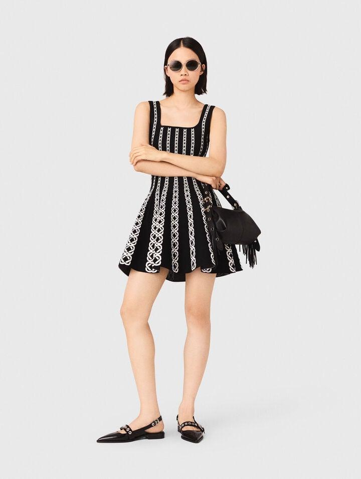 Mini jacquard knit dress by MAJE