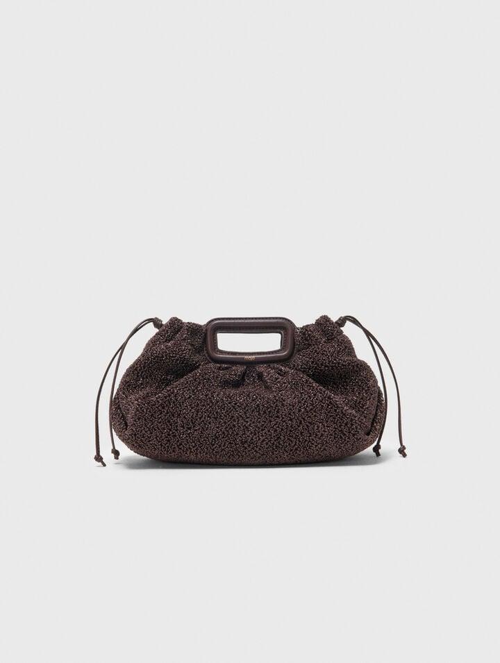 Mipli bouclé effect clutch bag by MAJE