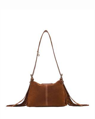 Miss M Mini Fringed Suede Crossbody Bag by MAJE
