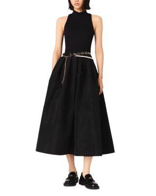 Mixed Media Taffeta Dress by MAJE
