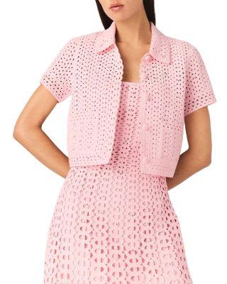 Mykinga Rhinestone Crochet Cardigan by MAJE