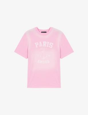 Nautical Text Print Cotton T-Shirt by MAJE
