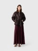 Oversize gold-button leather jacket by MAJE