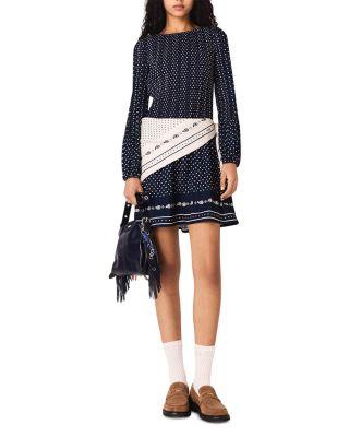 Patterned Pleated Dress by MAJE