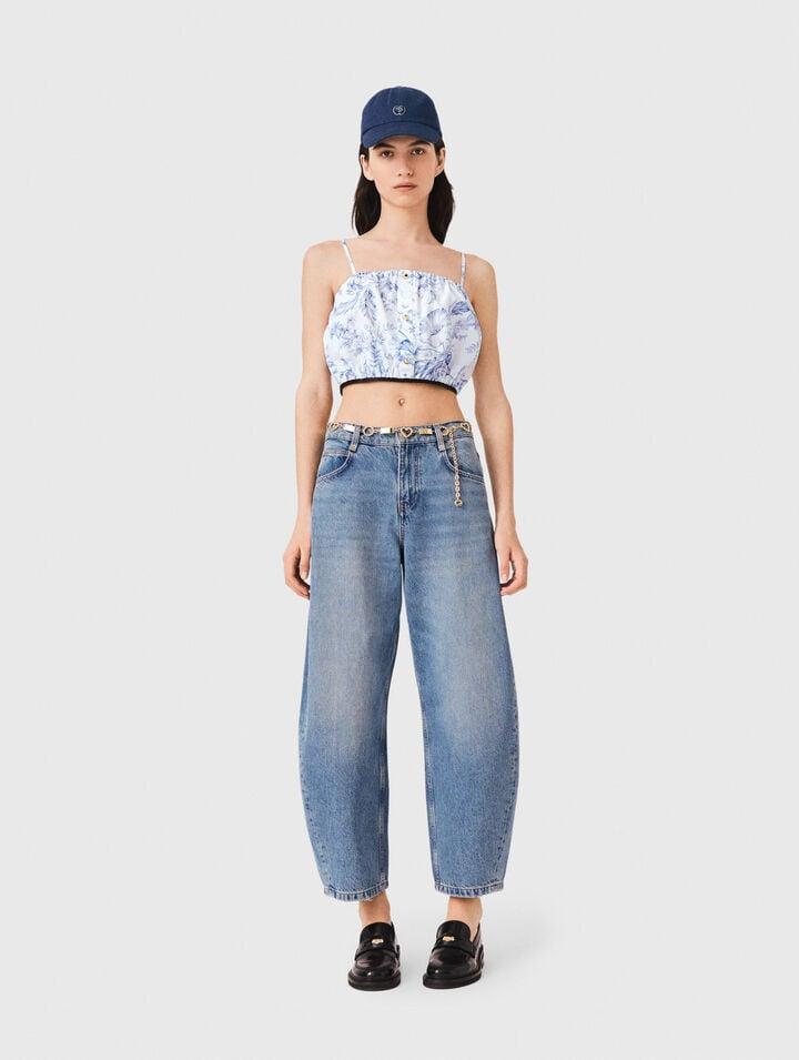 Patterned top with straps by MAJE