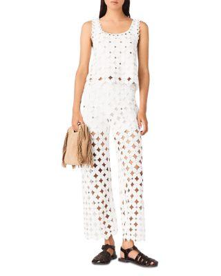 Pimiroir Straight Mirror Crochet Pants by MAJE