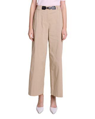 Piuma Wide Leg Gabardine Trousers by MAJE