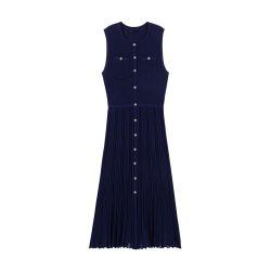 Pleated knit maxi dress by MAJE