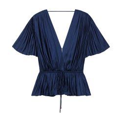 Pleated short-sleeved top by MAJE