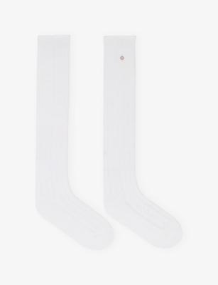 Pointelle Cotton-Blend Knee-High Socks by MAJE