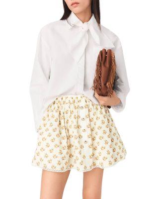 Printed Rickrack Trim Skirt by MAJE