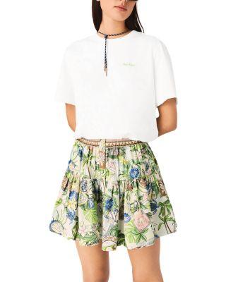 Printed Ruffled Skirt by MAJE