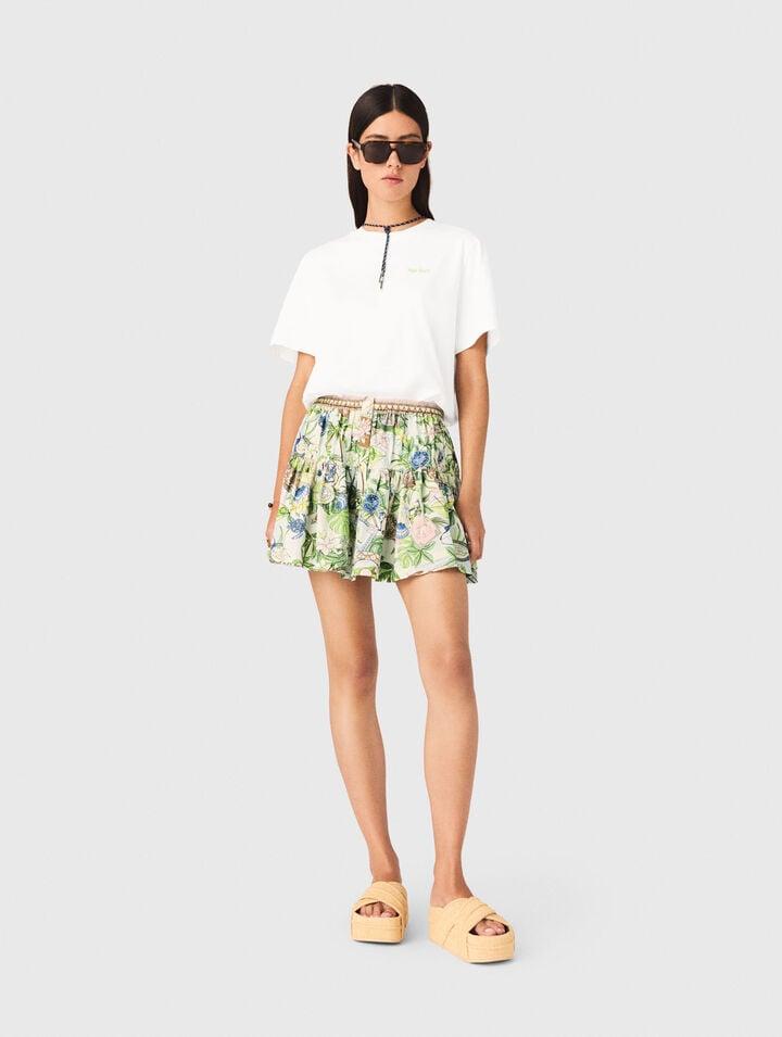 Printed ruffled skirt by MAJE