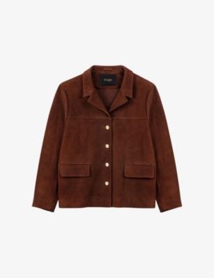 Relaxed-Fit Side-Pocket Suede Jacket by MAJE