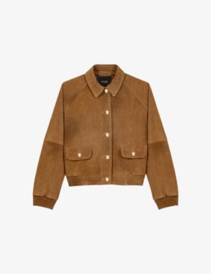 Relaxed-Fit Side-Pocket Suede Jacket by MAJE
