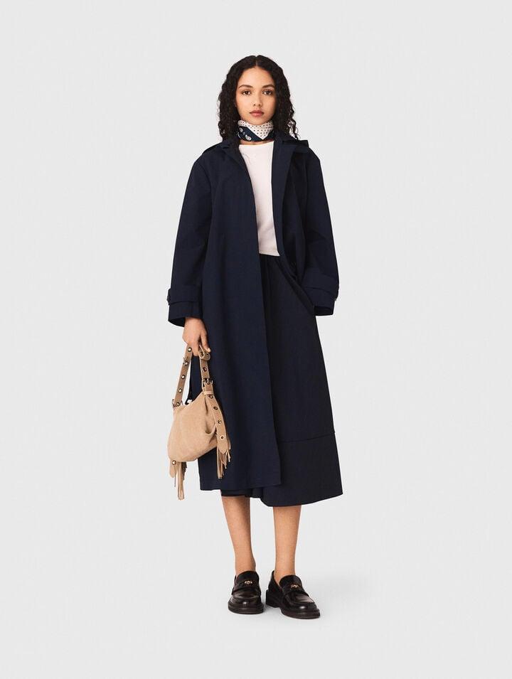 Removable rhinestone-hood trench by MAJE