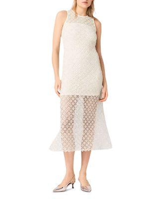 Resilla Rhinestone Crochet Maxi Dress by MAJE