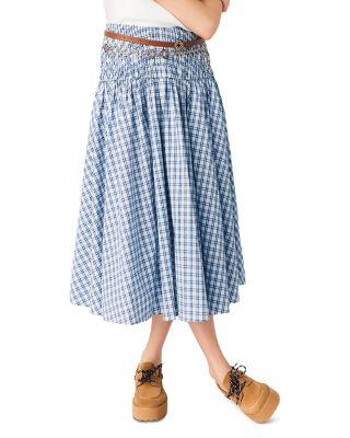 Rhinestone Cotton Maxi Skirt by MAJE