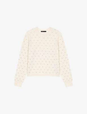 Rhinestone-Embellished Cropped Wool-Blend Jumper by MAJE