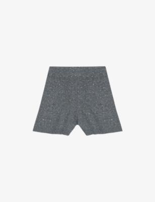 Rhinestone-Embellished Knitted Wool-Blend Shorts by MAJE