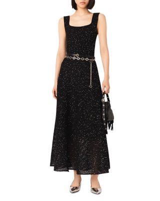 Rhinestone Knit Maxi Dress by MAJE