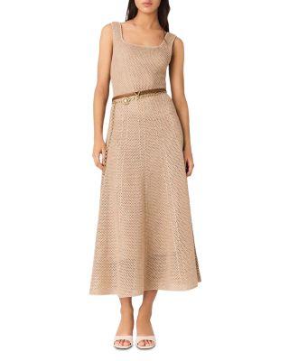 Rhinestone Knit Midi Dress by MAJE