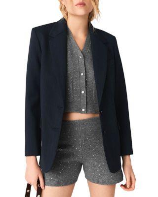 Rhinestone Knit Shorts by MAJE