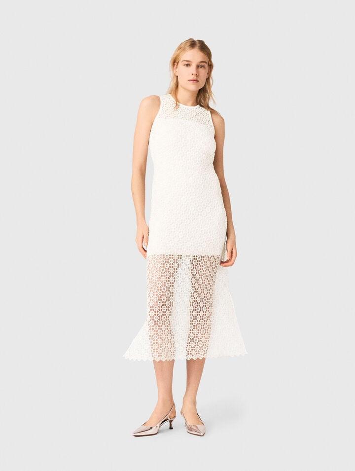 Rhinestone crochet maxi dress by MAJE