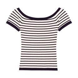 Rib knit top with boat neck by MAJE