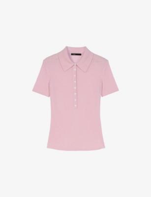Ribbed Wool And Silk Polo Jumper by MAJE