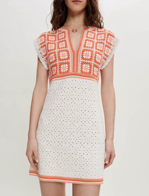 Roby - Two-colour crochet dress by MAJE