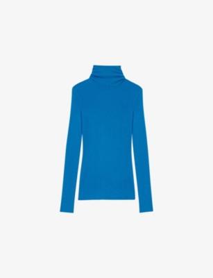 Roll-Neck Long-Sleeve Wool And Silk-Blend Jumper by MAJE