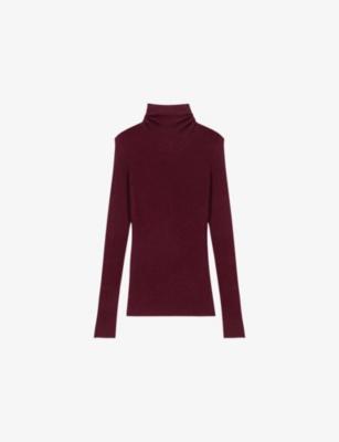 Roll-Neck Long-Sleeve Wool And Silk-Blend Jumper by MAJE Roll-Neck Long-Sleeve Wool And Silk-Blend Jumper by MAJE