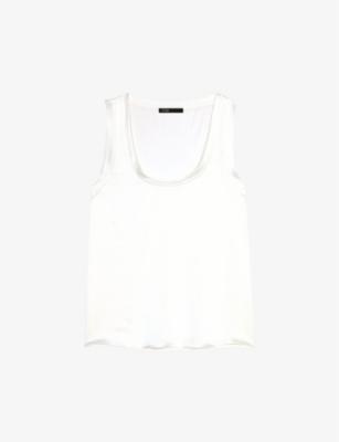 Round-neck relaxed-fit stretch-silk top by MAJE
