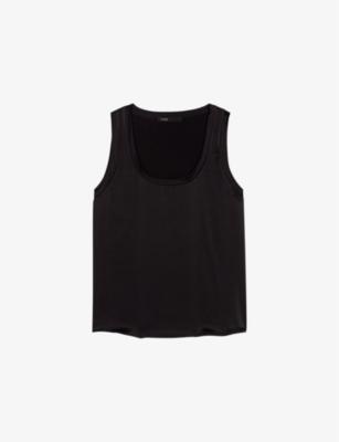 Round-neck relaxed-fit stretch-silk top by MAJE