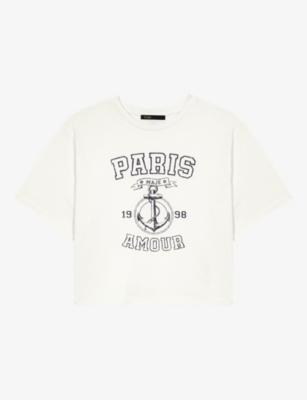 Sailor-Print Short-Sleeved Cotton-Jersey T-Shirt by MAJE