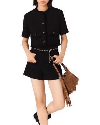 Shiny Tweed Shorts by MAJE