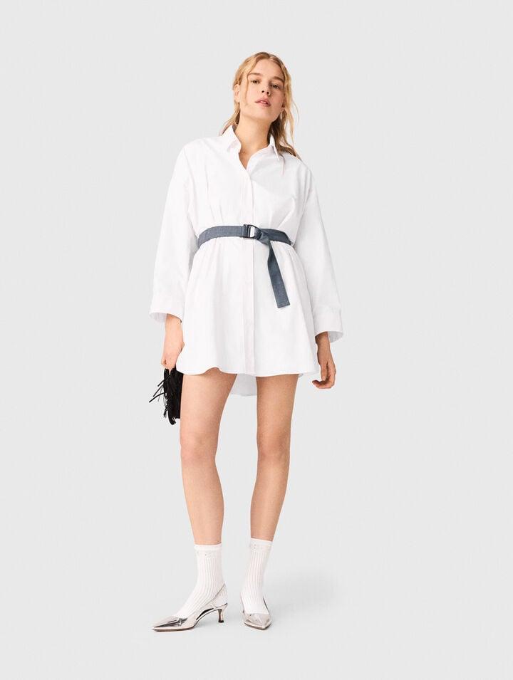 Shirt dress with contrast belt by MAJE