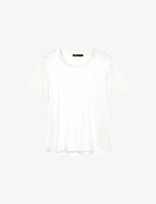 Short-Sleeved Stretch-Silk Top by MAJE