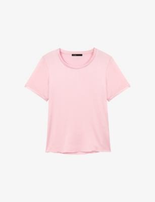 Short-Sleeved Stretch-Silk Top by MAJE
